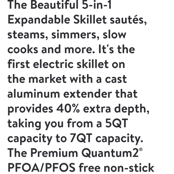 ❤️ New Beautiful 7 Qt Electric Skillet by Drew Barrymore - Picture 2 of 10